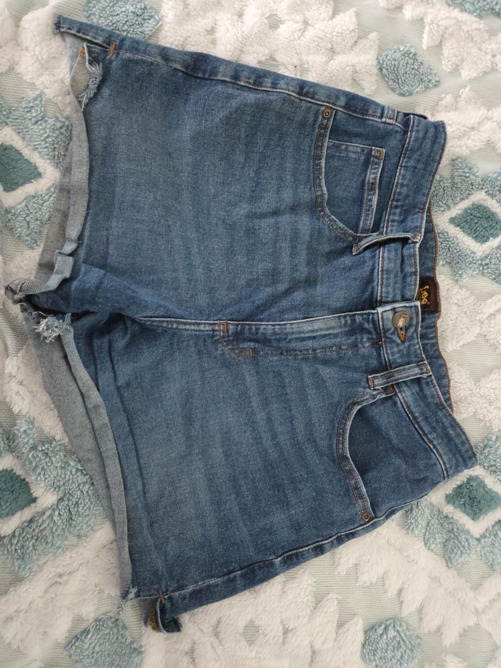 Lee Women's Medium Blue Denim Cutoff Shorts Sz 8